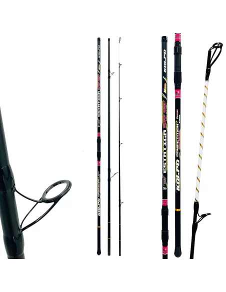 Kolpo Estatica Canna da Pesca Surfcasting tre Sezioni In Carbonio 100/250 gr Canne da pesca per professionisti e principianti...