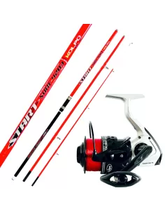 Kolpo Kit da Pesca in Mare Surfcasting con Canna 4.20 mt 200 gr Mulinello e Filo Kit da pesca Kolpo