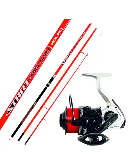 Kolpo Sea Fishing Kit Surfcasting with Rod 4.20 mt 200 gr Reel and Line Kolpo Fishing Kit
