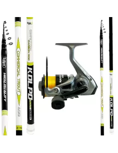Lake Trout Fishing Kit can Carbon rod 8/30 gr + fishing reel and line