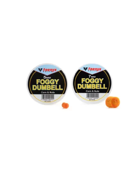 Foggy Dumbell Esca Universale per Tutti i Pesci Aroma Corn & Nuts Pellet da Pesca Feeder Gara Feenyx