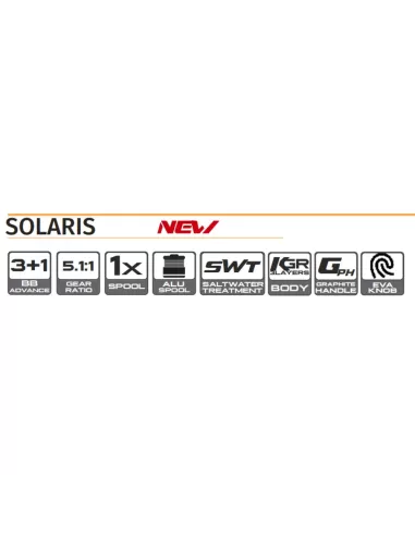 Kolpo Solaris Mulinello da Pesca 4 cuscinetti 5,1:1 con bobina in alluminio