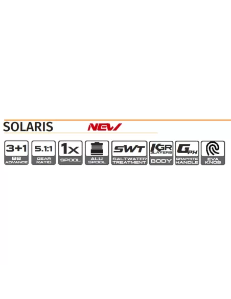 Kolpo Solaris Mulinello da Pesca 4 cuscinetti 5,1:1 con bobina in alluminio Mulinelli da Pesca Kolpo
