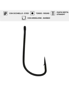 Maver Amo con Occhielo MV-R 1310 colore BN 25 Ami Ami da pesca Maver