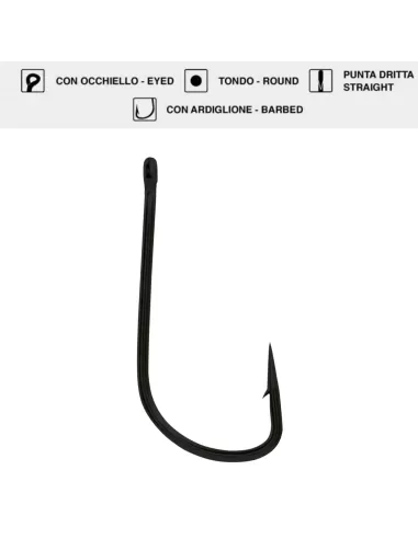 Maver Amo con Occhielo MV-R 1310 colore BN 25 Ami Ami da pesca Maver