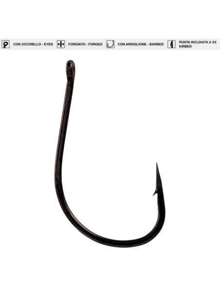 Maver MV-R 1312 Ami da Pesca Forgiati con Punta Storta e occhiello 25 pz Ami da pesca Maver