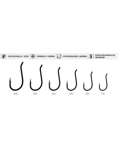 Maver MV R 1313 Amo forgiato con punta inclinata e occhiello storto 10 pz Ami da pesca Maver