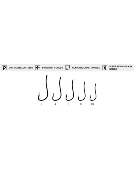 Maver MV R 1315 Amo da Pesca con occhiello, Doppio Ardiglione forgiato e con punta inclinata 15 pz Ami da pesca Maver