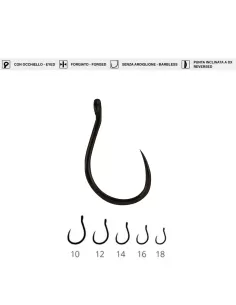 Maver MV-R 1317 Feeder Amo con ampia angolazione a 30 gradi dell’occhiello e la punta super affilata in off-set 20 pz Ami da ...