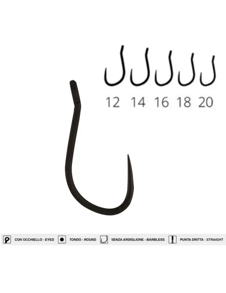 Maver MV-R 1318 Feeder Ami da Pesca con anellino ritorto verso l’interno e una struttura super resistente 20 pz Ami da pesca ...