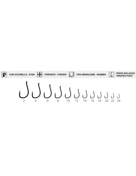 Maver Katana 1225 ami da pesca con punta inclinata e occhiello 15 pz Ami da pesca Maver