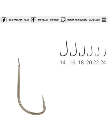 Maver Katana H444 amo da pesca Senza ardiglione curvatura ampia a gambo medio 20 pz Ami da pesca Maver