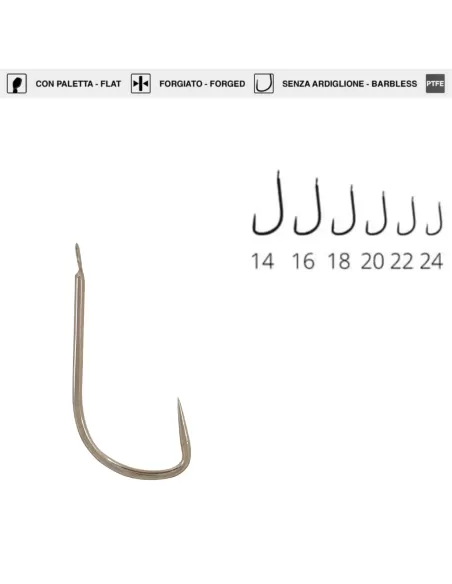 Maver Katana H444 amo da pesca Senza ardiglione curvatura ampia a gambo medio 20 pz Ami da pesca Maver