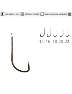 Maver Katana H664 Amo teflonato filo sottile con paletta senza ardiglione 20 pz Ami da pesca Maver