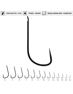 Maver Katana H095 Amo da pesca senza ardiglione a filo rotondo 15 pz colore BLK Ami da pesca Maver