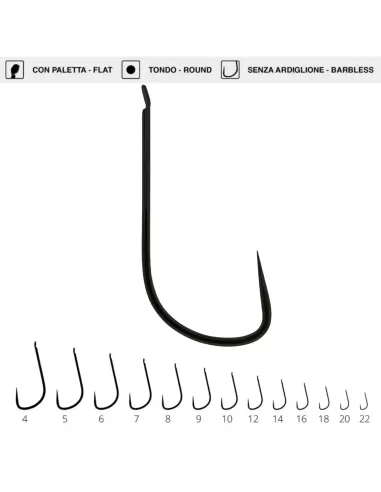 Maver Katana H095 Amo da pesca senza ardiglione a filo rotondo 15 pz colore BLK Ami da pesca Maver
