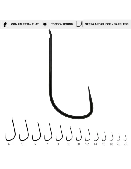 Maver Katana H095 Amo da pesca senza ardiglione a filo rotondo 15 pz colore BLK Ami da pesca Maver