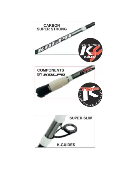 Kolpo Sea Spot canna da pesca per Calamari dalla barca 2.50 mt