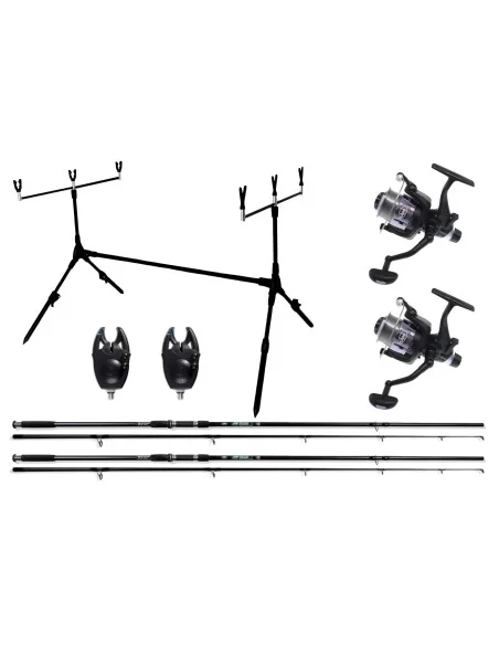 Kit Carpfishing 2 Canne 2 Mulinelli 2 Segnalatori 1 Pod Carpfishing Kolpo