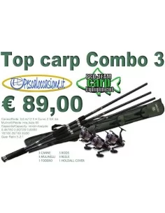 Combo pesca kit Carpfishing 3 canne 3 mulinelli 1 fodero Kit da pesca Lineaeffe