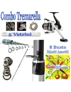 Combo tremarella mulinello falcetti e vetrino Kit da pesca Lineaeffe