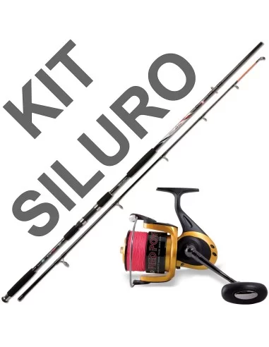 Combo siluro canna mulinello e trecciato Kit da pesca Lineaeffe