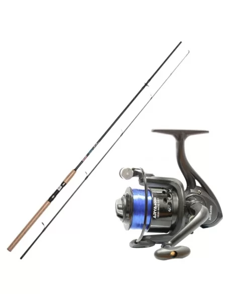 Kit Spinning Canna in Carbonio 2.40 Mulinello 4000 e Filo Kit da pesca All Fishing
