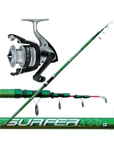 Combo canna surf green e mulinello Trabucco Kit da pesca Lineaeffe