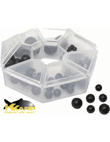 K Karp Scatolina Con Palline Assortite Paracolpo Costruzione Lenze Carpfishing K-Karp