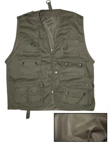 Gilet Pesca Verde Multitasca Abbigliamento da pesca All Fishing
