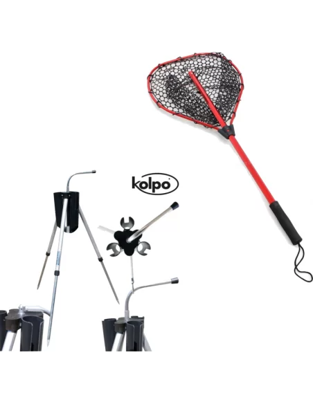 Kit Guadino gommato Tripode Porta Canne Trout Area  Kit da pesca Kolpo