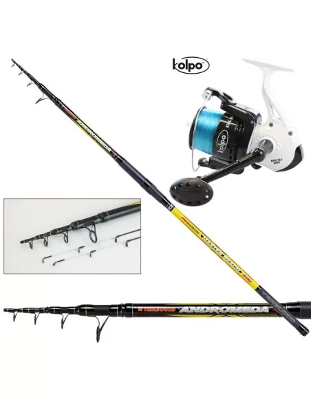 Kit Pesca Beach Legering Canna da Pesca Trabucco Andromeda Mulinello Kolpo Kit da pesca Trabucco