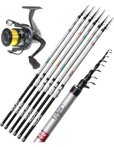 Kit Pesca alla Trota Lago Canna da Pesca Razer 10-25 gr con Mulinello Nanga e Filo Kit da pesca Kolpo
