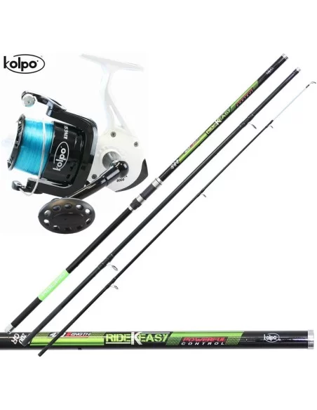 Kit Pesca Surfcasting Canna Tre Pezzi con Mulinello 8000 e Filo  Kit da pesca Kolpo