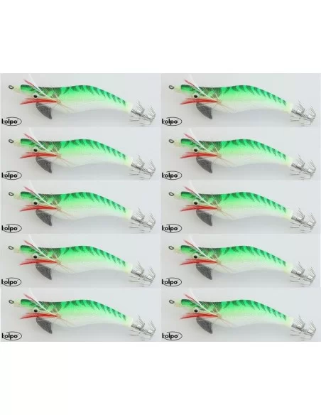 Squid jigs Egi squid Jig fishing Kit 10 PCs Green