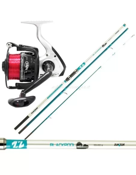 Combo Pesca Surfcasting Canna Tre Sezioni con Mulinello 7000 e Filo Kit da pesca Kolpo