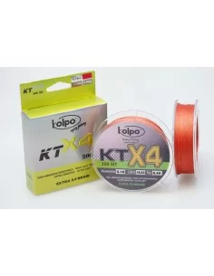 Braid Trecciato da Pesca KT X4 Kolpo 300 metri Orange Fili da pesca Kolpo
