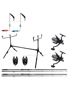 Kit Carpfishing 2 Canne 2 Mulinelli 2 Segnalatori 1 Pod 2 Bite Indicator Kit da pesca All Fishing