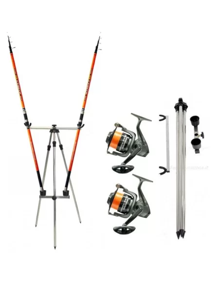 Kit Surf 2 Canna Long Beach 2 Mulinello Kolpo Tripode Kit da pesca Kolpo