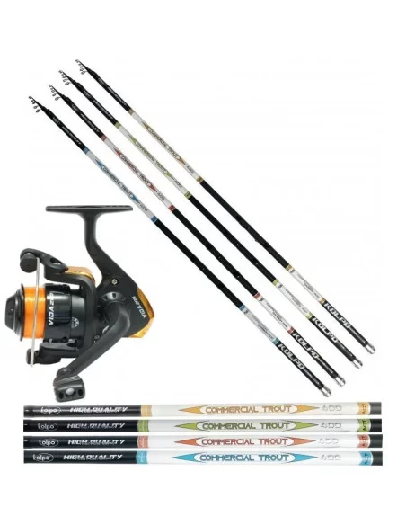 Kolpo kit Pesca per la Pesca delle Trote nei Laghi Kit da pesca Kolpo