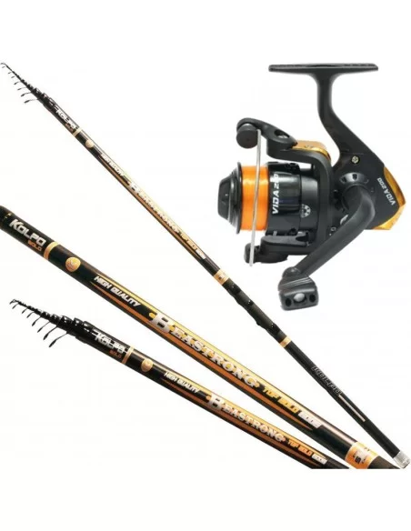 Kolpo Kit Pesca Bolognese in Carbonio Mulinello Vida Kit da pesca Kolpo