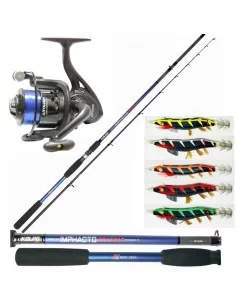 Kolpo Kit Pesca Seppie Canna Mulinello Filo e Totanare Kit da pesca Kolpo