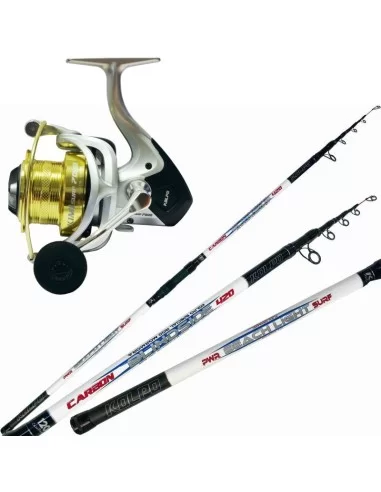 Kolpo Kit Pesca Surf Beach Canna in Carbonio Alto Modulo Mulinello Kimi 7000 Kit da pesca Kolpo
