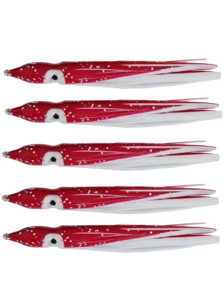 Tatler Octopus Classic Red White 5 pz 90 mm Esche Artificiali Tatler