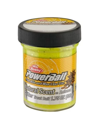 Berkley Powerbait Glitter Trout Bait Sunshine Pastella per Trote Anice Affondante Esche da pesca Berkley