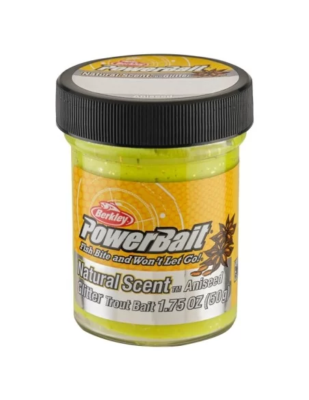 Berkley Powerbait Glitter Trout Bait Sunshine Pastella per Trote Anice Affondante Esche da pesca Berkley