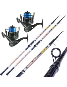 Surfcasting Fishing Combo 2 Rods 2 Reels and Wire 