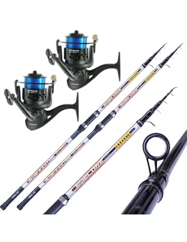 Combo Pesca Surfcasting 2 Canne 2 Mulinelli e Filo Kit da pesca Sele