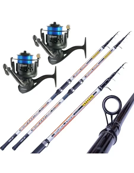 Combo Pesca Surfcasting 2 Canne 2 Mulinelli e Filo Kit da pesca Sele