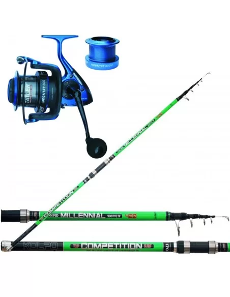Combo Pesca Sufrcasting Canna in Carbonio Mulinello 13 Cuscinetti Kit da pesca Tatler